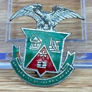 Vintage University of the Philippines UP Seal Pin Signed C. Zamora Enamel Eagle